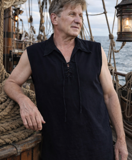 Shark Bite Shirt | Sleeveless Lace-Up Pirate Shirt