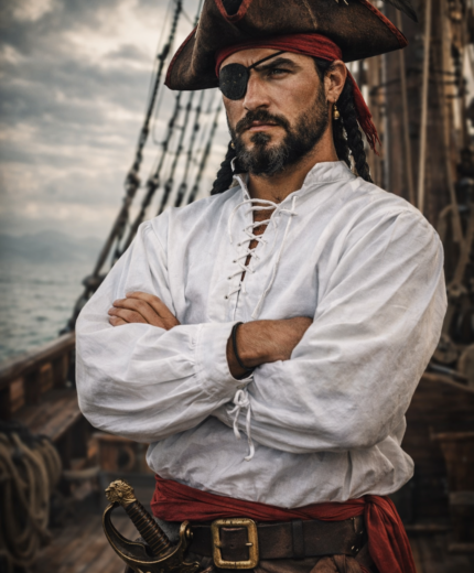 PIRATE BUCANEER COTTON SHIRT