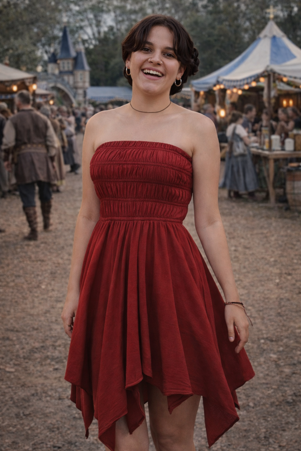 Ana Dress | Strapless Smocked Renaissance Festival Dress