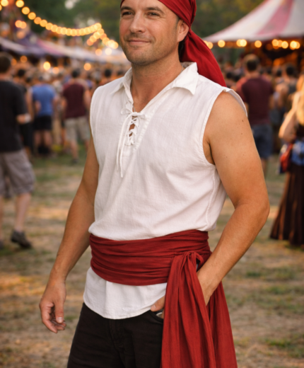 Medieval Skull Cap & Sash | Renaissance & Festival Accessories